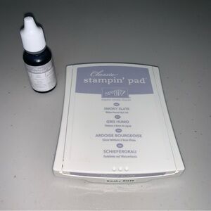 Stampin' Up Ink Pad Smoky Slate Gray Classic Refill Ink Bottle Set scrapbook Art